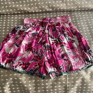 CHUFY Pink Floral High Waist Women's Shorts Size XS